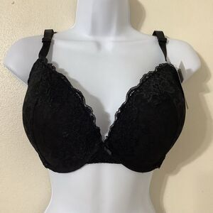 New with Tags Dellyo Black Lace Padded Bra 36DDD Gothic Dark Romantic Feminine
